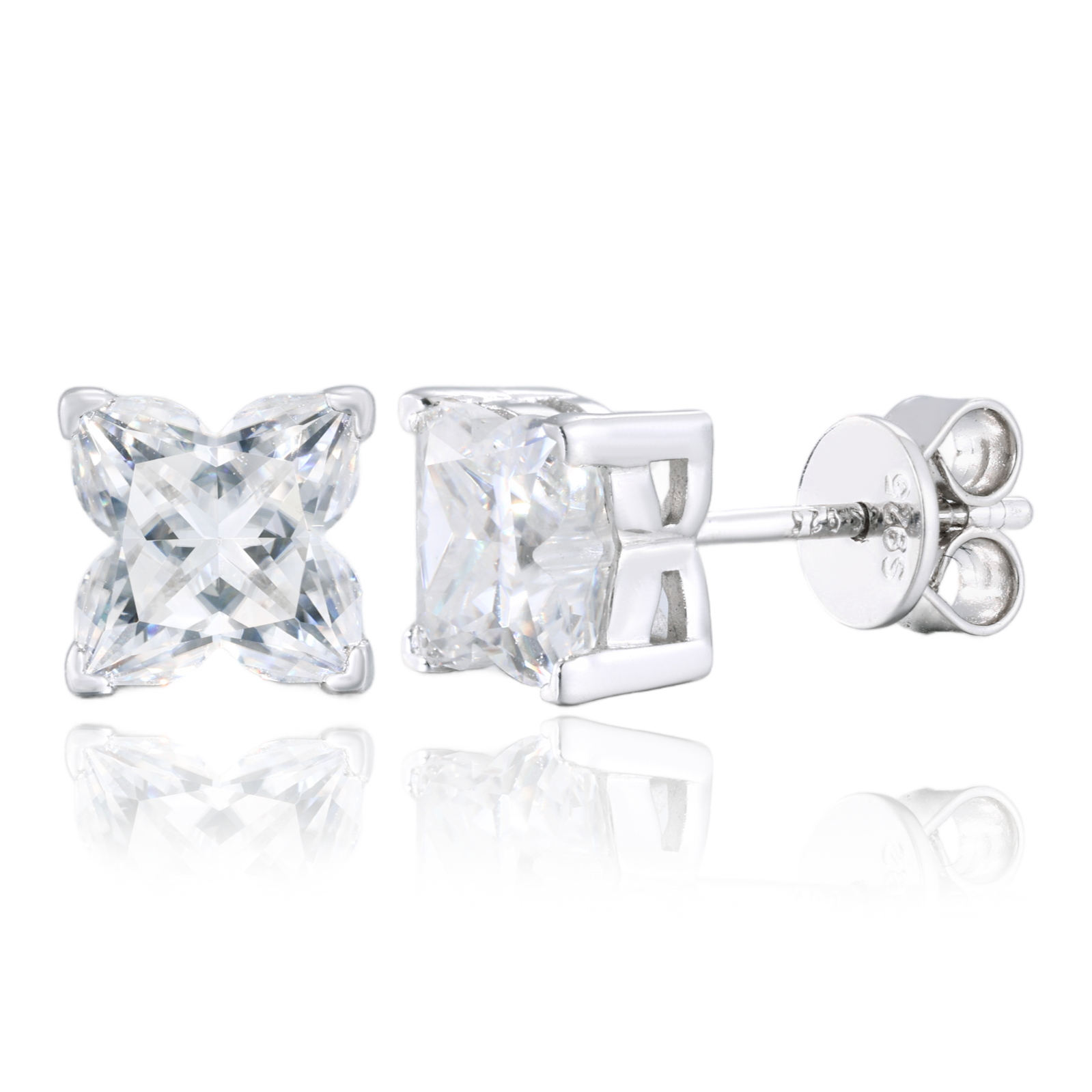 魔匠 925银莫桑石耳饰 925银北极星莫桑钻耳钉白色气质男女耳饰