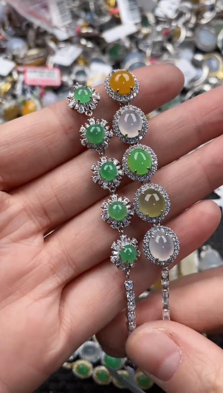 银S925镶嵌戒指翡翠999    3