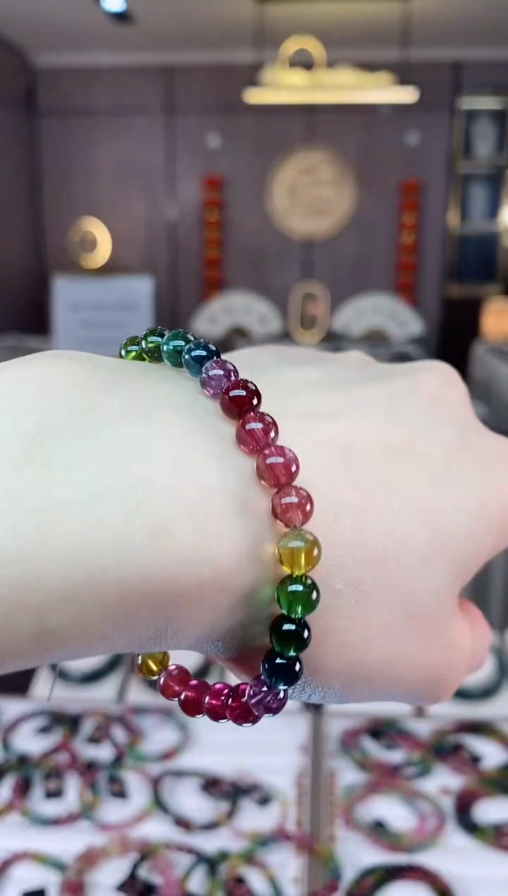 【闪购商品】碧玺收藏级单圈手串6mm+未镶嵌一物一证dan