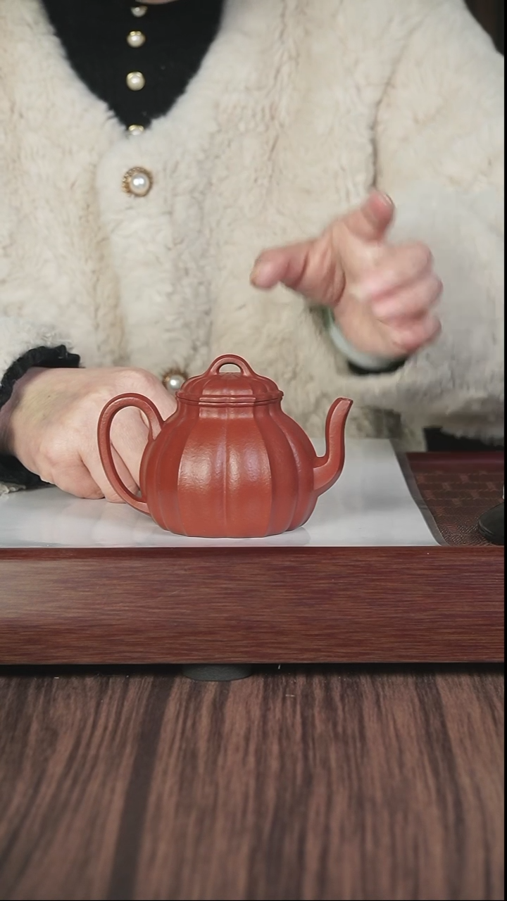 【闪购商品】紫砂茶壶筋纹 朱泥 水仙