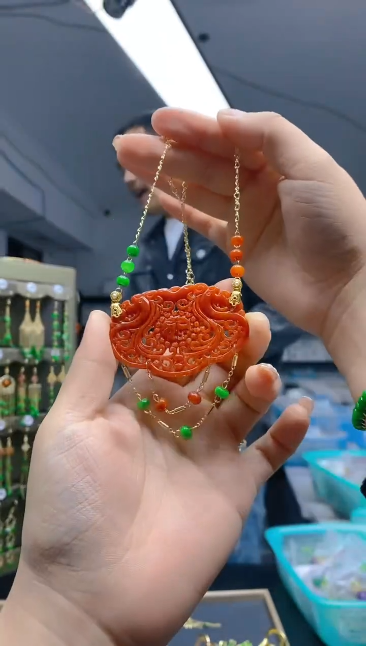 【闪购商品】翡翠耳饰合金0209翡翠锁骨链