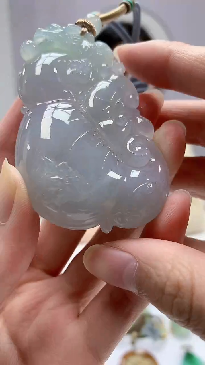 【闪购商品】定制翡翠未镶嵌0405zm-毛货挂件如意163