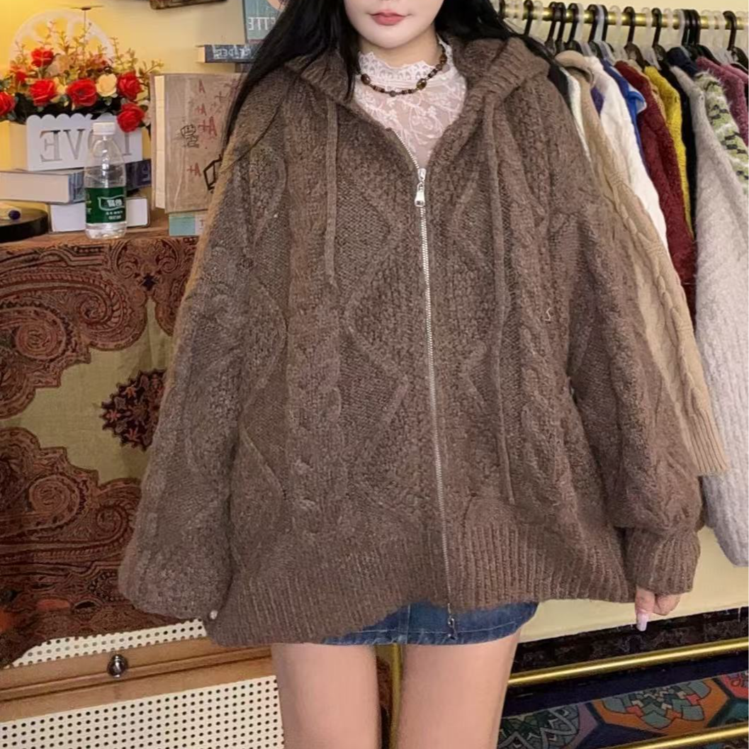 瑶瑶复古屋Vintage毛衣冬季时尚宽松慵懒风厚款(1直播链接)