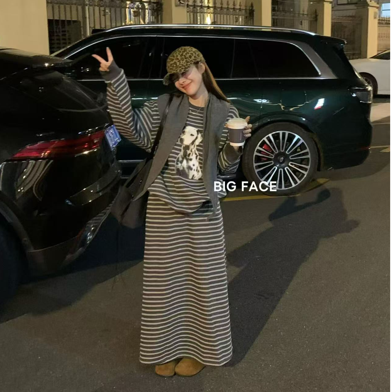 023•狗狗卫衣套装 TZ# 东大门休闲慵懒感条纹狗狗卫衣套装•