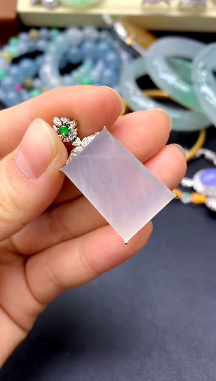 颈饰18K金镶嵌翡翠455-中国好珍宝