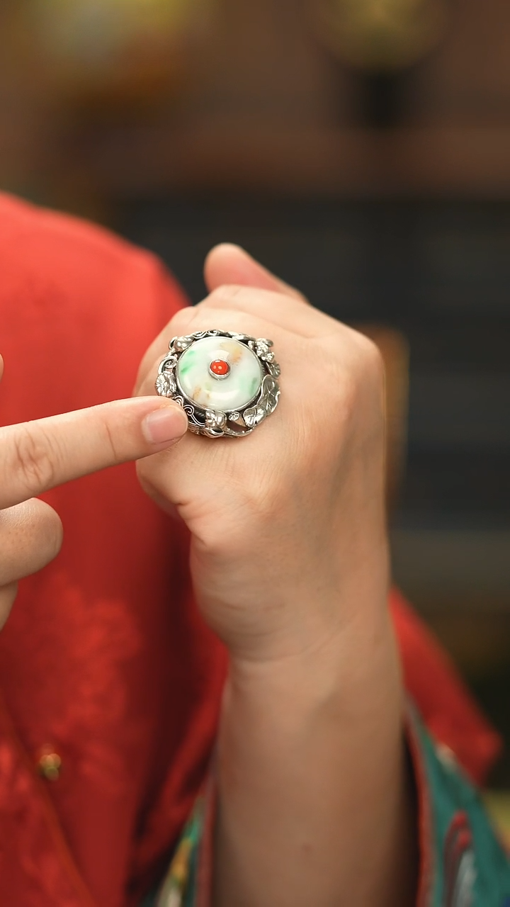 【闪购商品】翡翠戒指银S925镶嵌新款