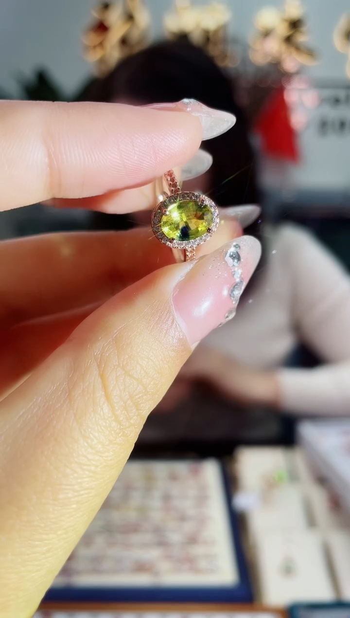 【闪购商品】彩色蓝宝石戒指银S925镶嵌戒指