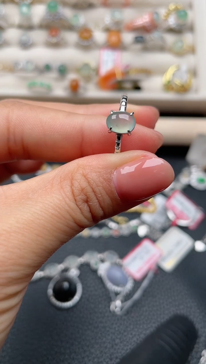 【闪购商品】翡翠戒指银S925镶嵌1111111111  86