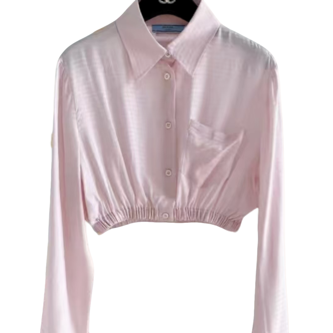 未使用 Prada/普拉达 Prada 粉色满logo上衣40