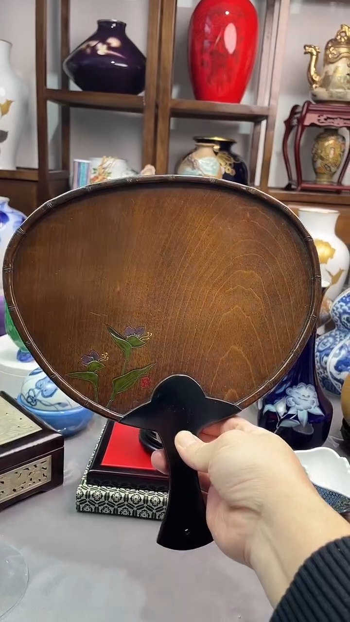 瓷片实木扇形盘一一