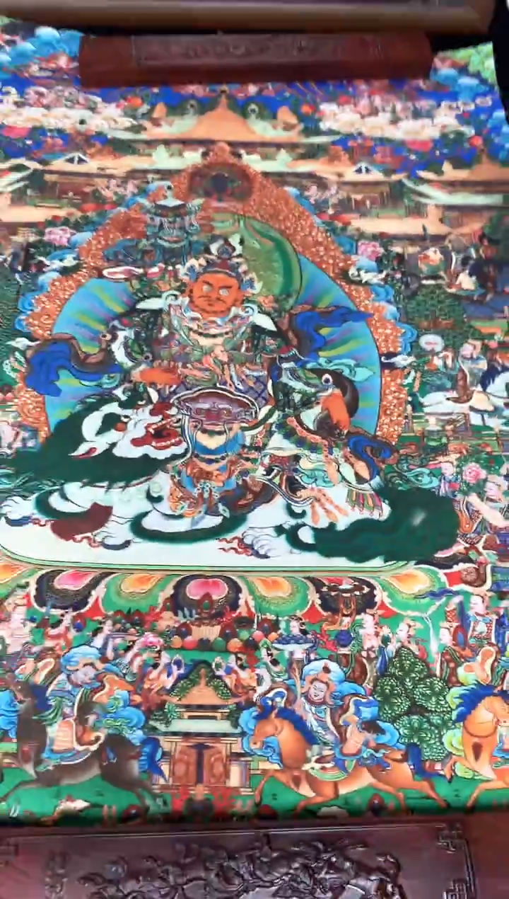 卷轴画100红财神