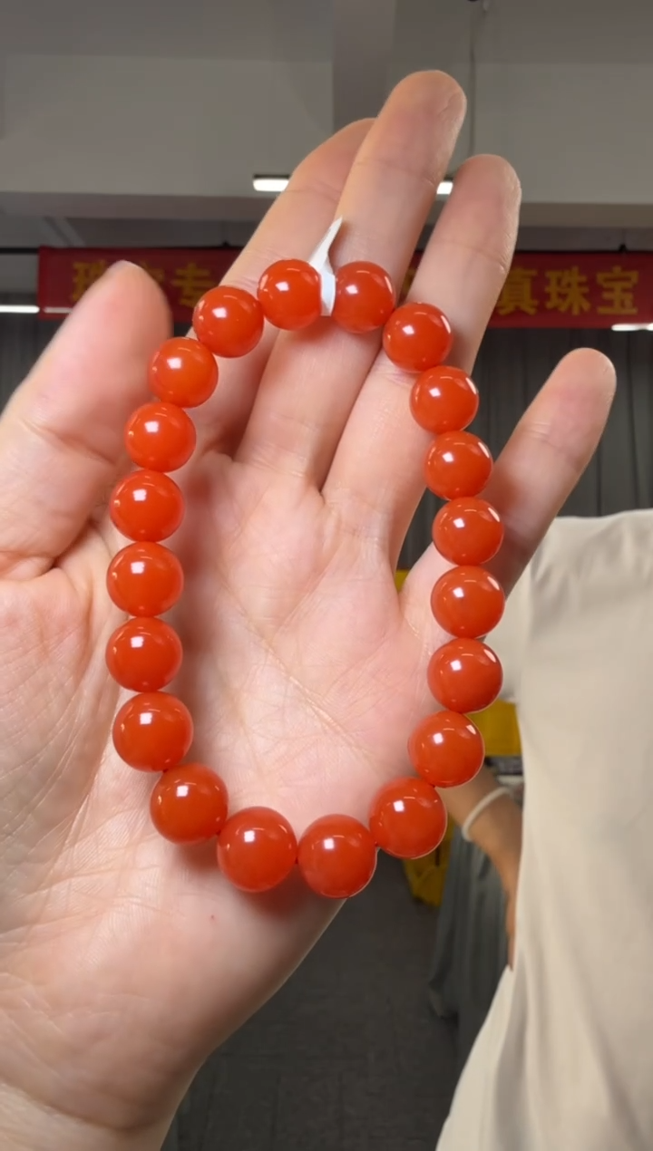 手串未镶嵌南红玛瑙南红玛瑙圆珠单圈手串约10-11mm