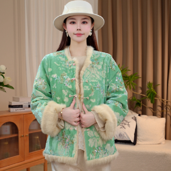 【花团锦簇】国风保暖棉服双面穿秋冬棉衣新款2025D6359-瑾玉杭锦仓