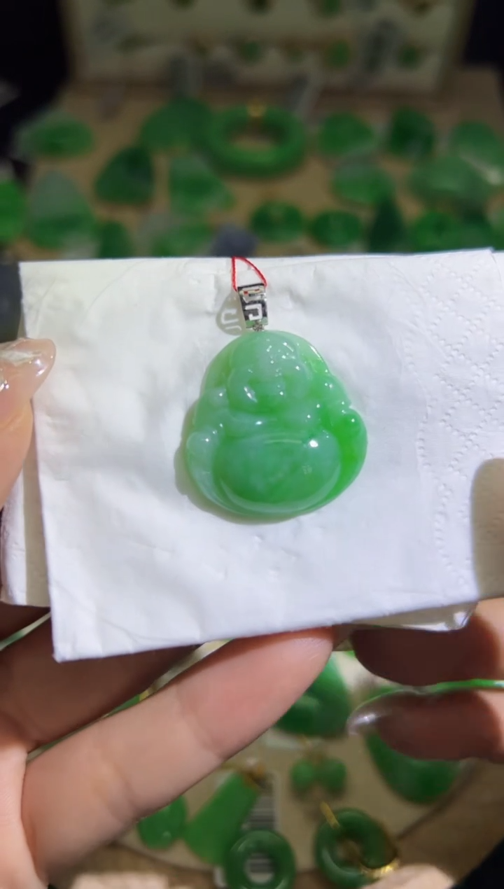 【闪购商品】翡翠颈饰18K金镶嵌Q缅料A货翡翠/支持复检/一件