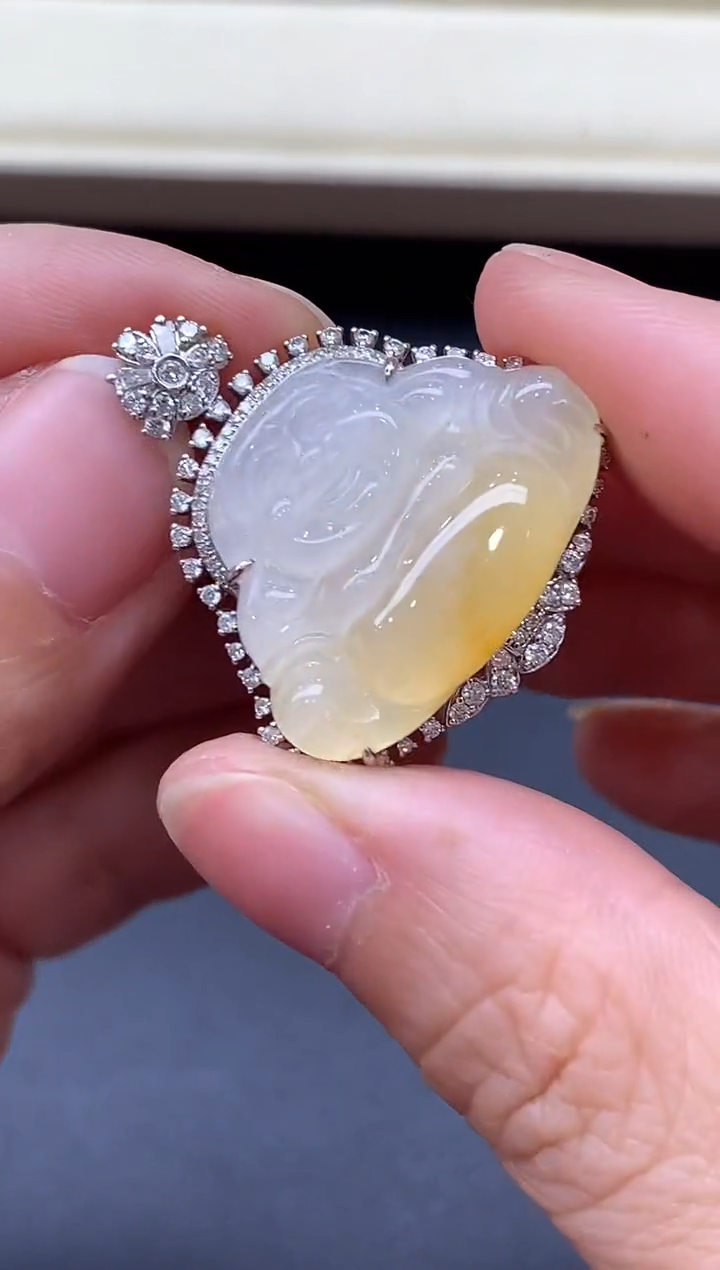 颈饰18K金镶嵌翡翠601-中国好珍宝