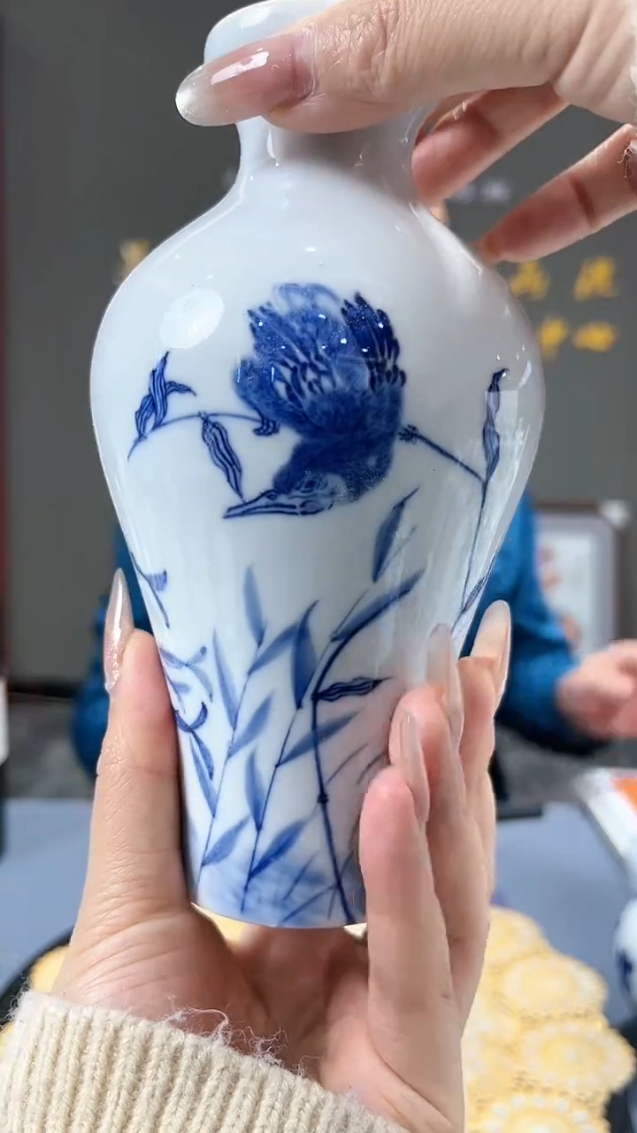 【闪购商品】官窑瓷画院099官窑瓷画院单翠梅瓶