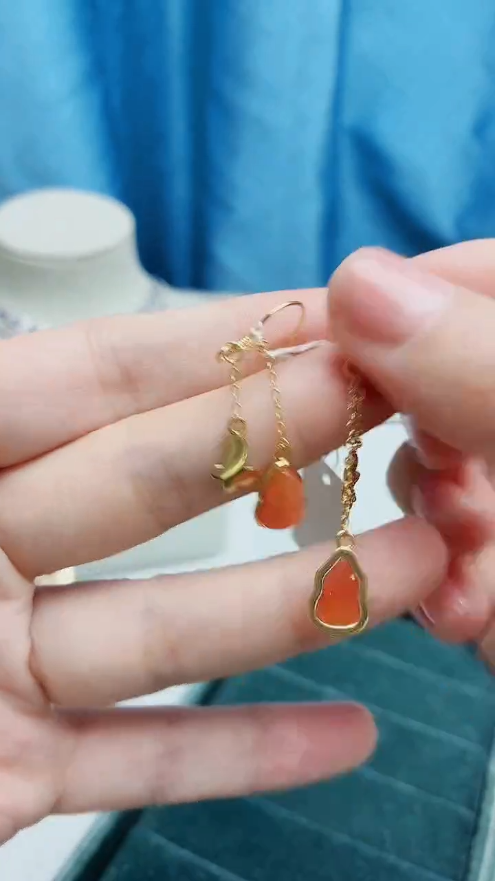 银S925镶嵌耳饰南红玛瑙1110ZB141产品一个（多样性）