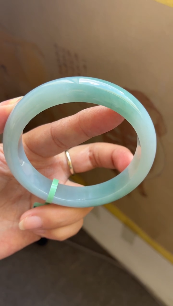 未镶嵌手镯翡翠（巨巨巨推荐）细糯梦幻三彩蓝紫绿10号