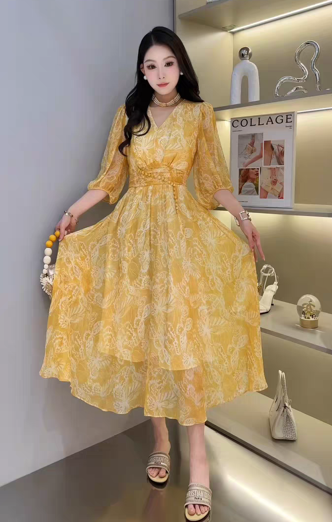 6155芭莎家桑蚕丝连衣裙