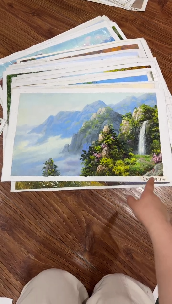 油画【新品含装裱】朝鲜画家原创手绘油画作品