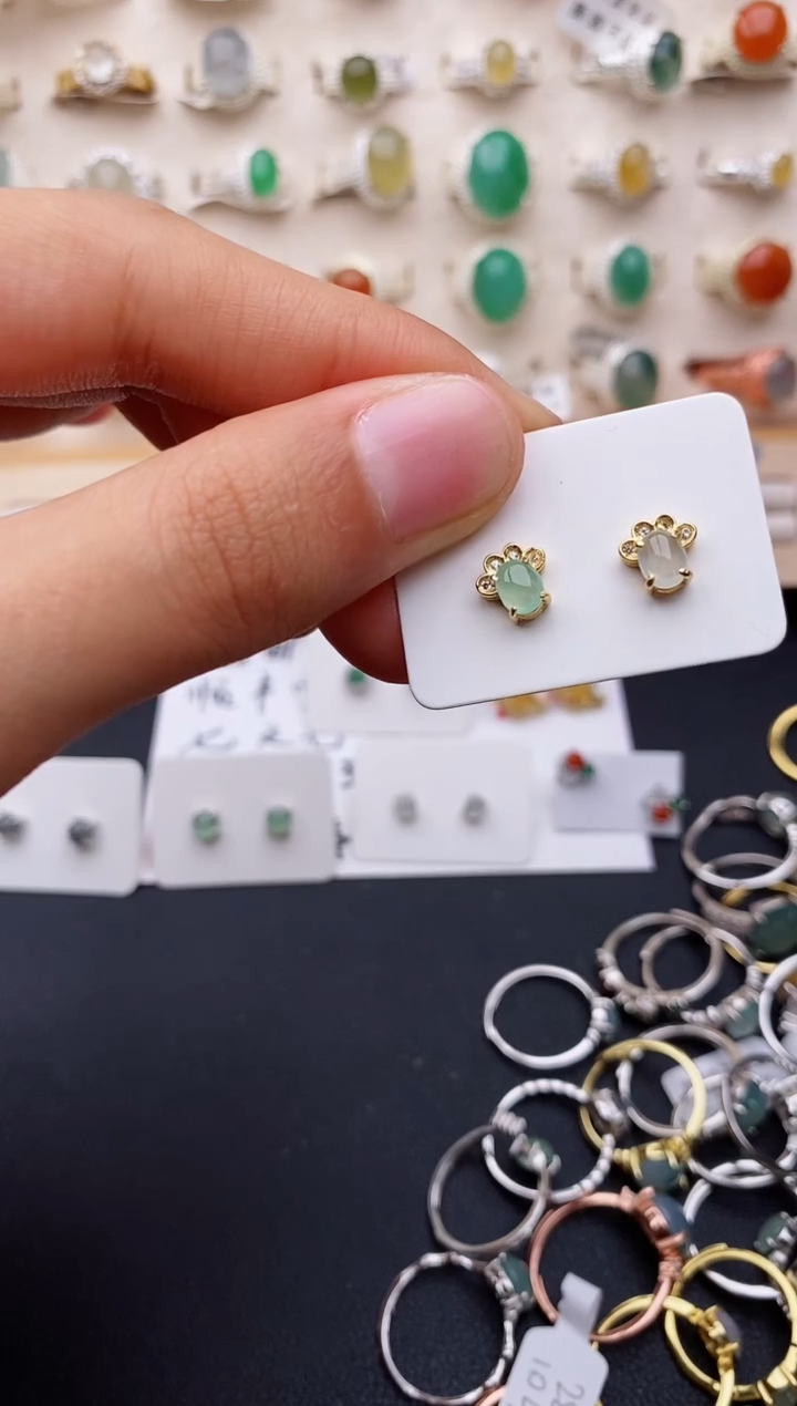 【闪购商品】翡翠戒指银S925镶嵌缅甸翡翠