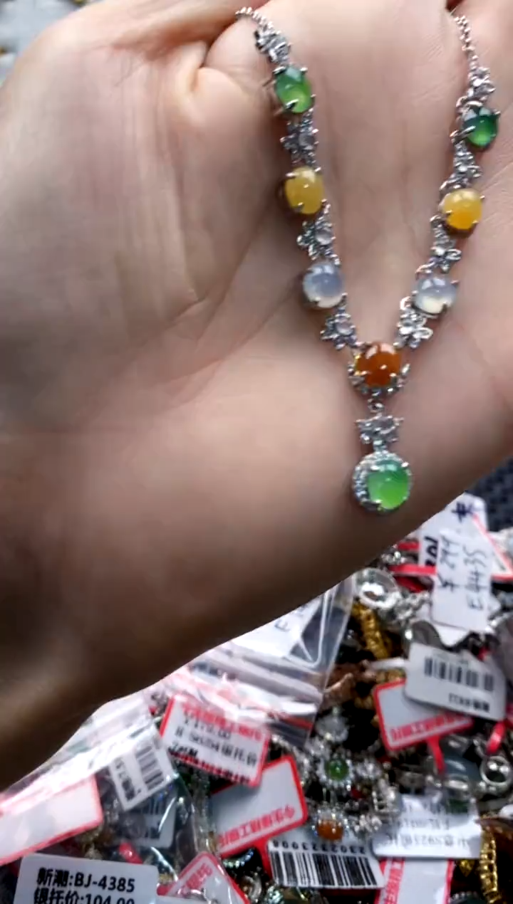 翡翠戒指银S925镶嵌4444---3