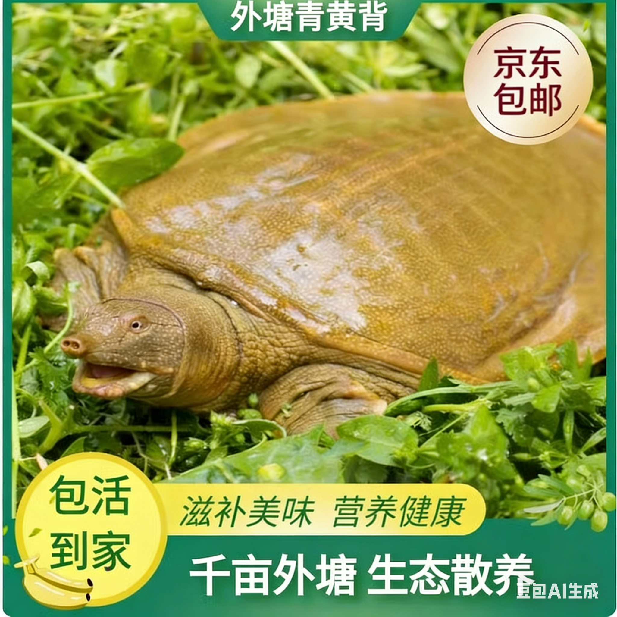 外塘生态鲜活甲鱼 3-3.5斤 到手不低于3斤 青黄背 团鱼 京东包邮