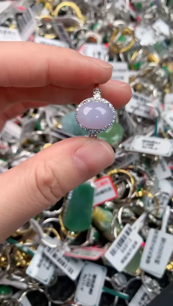 银S925镶嵌戒指翡翠222---6