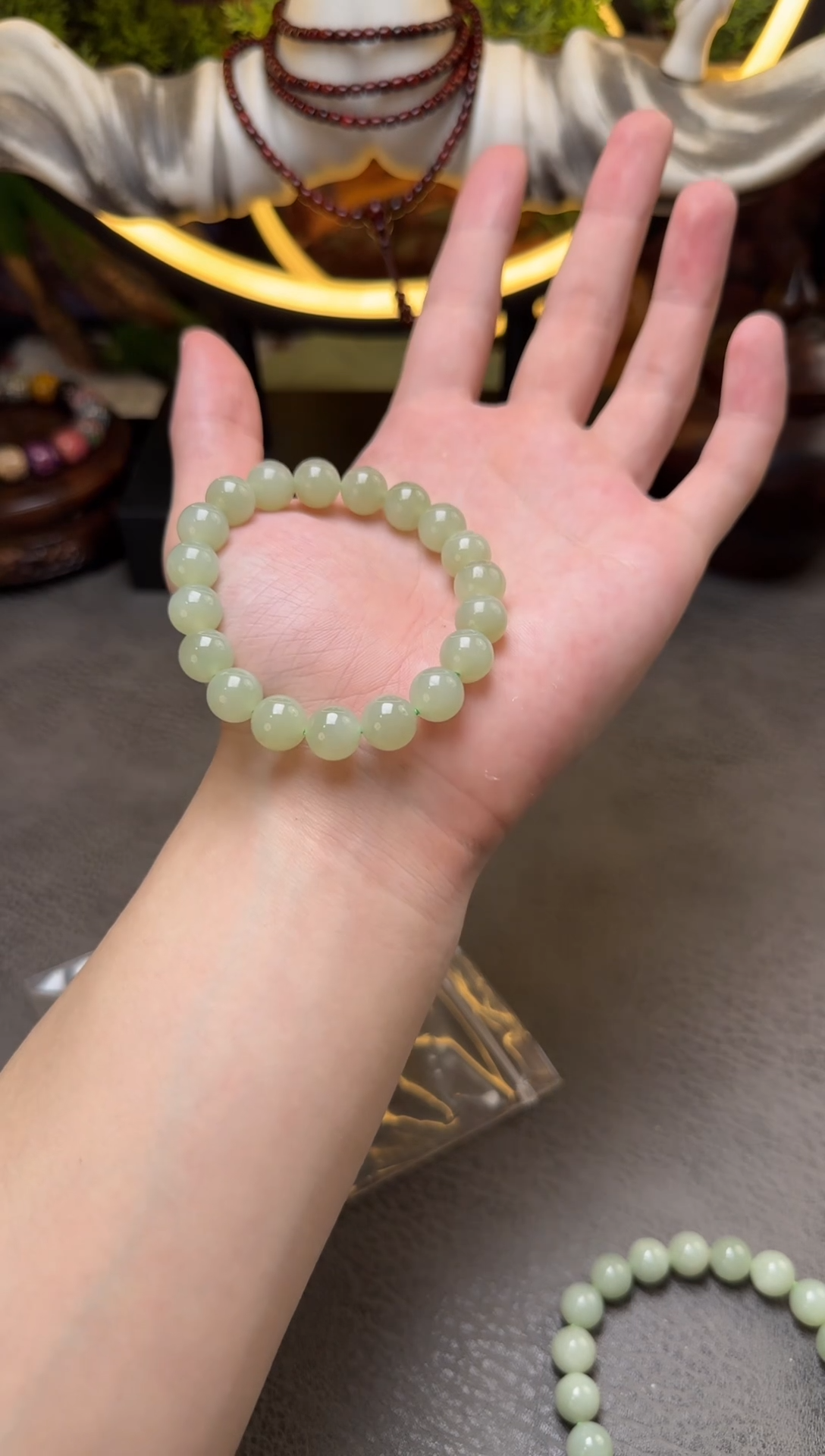 未镶嵌手链和田玉B423和田玉1.0圆珠单圈