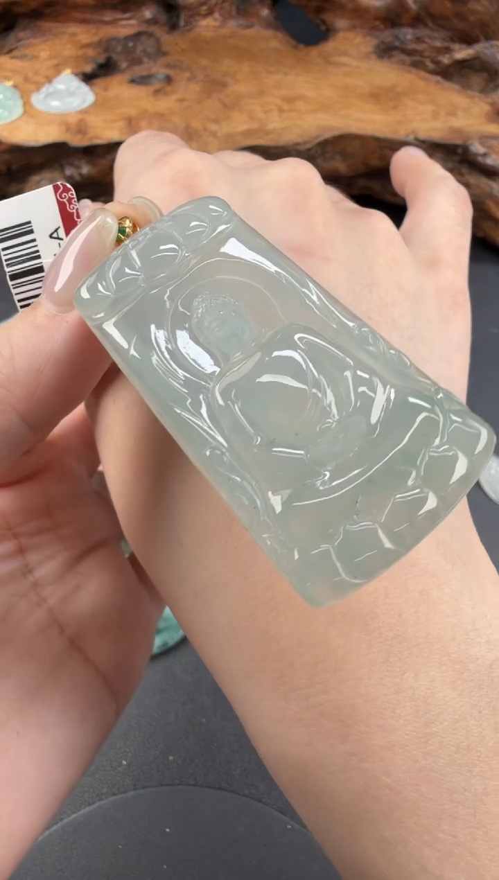 吊坠(不含链)18K金镶嵌翡翠翡翠饰品-218