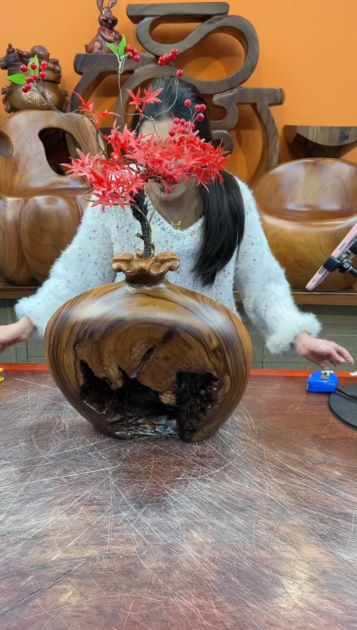 【闪购商品】稳定木实木创意花插