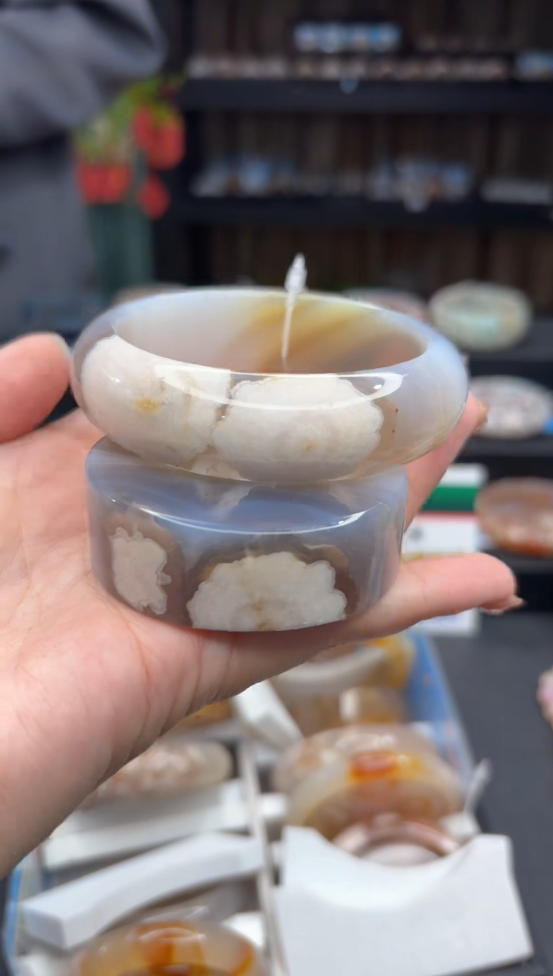 【闪购商品】石英质玉手镯未镶嵌450（59圈赠送镯心）