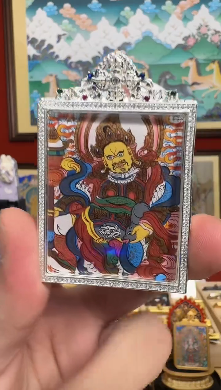 吊坠黄c-热贡纯手绘-安安