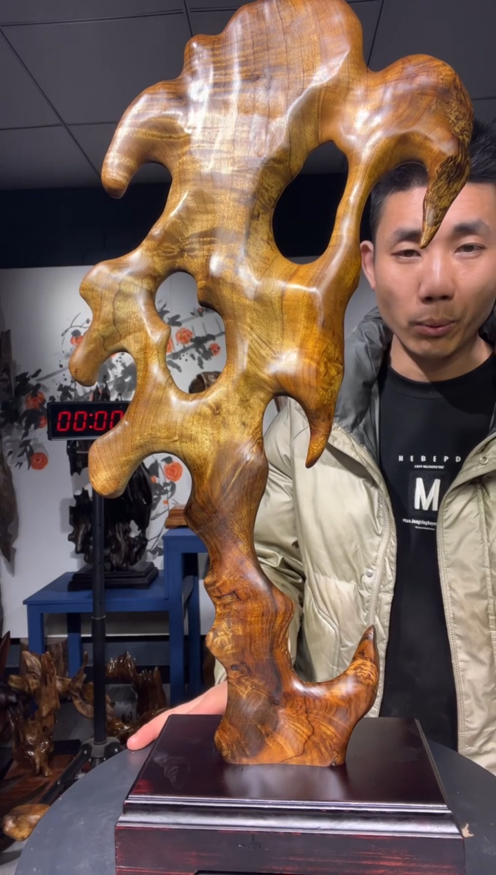 【闪购商品】香榧木木雕金丝楠木工艺品摆件