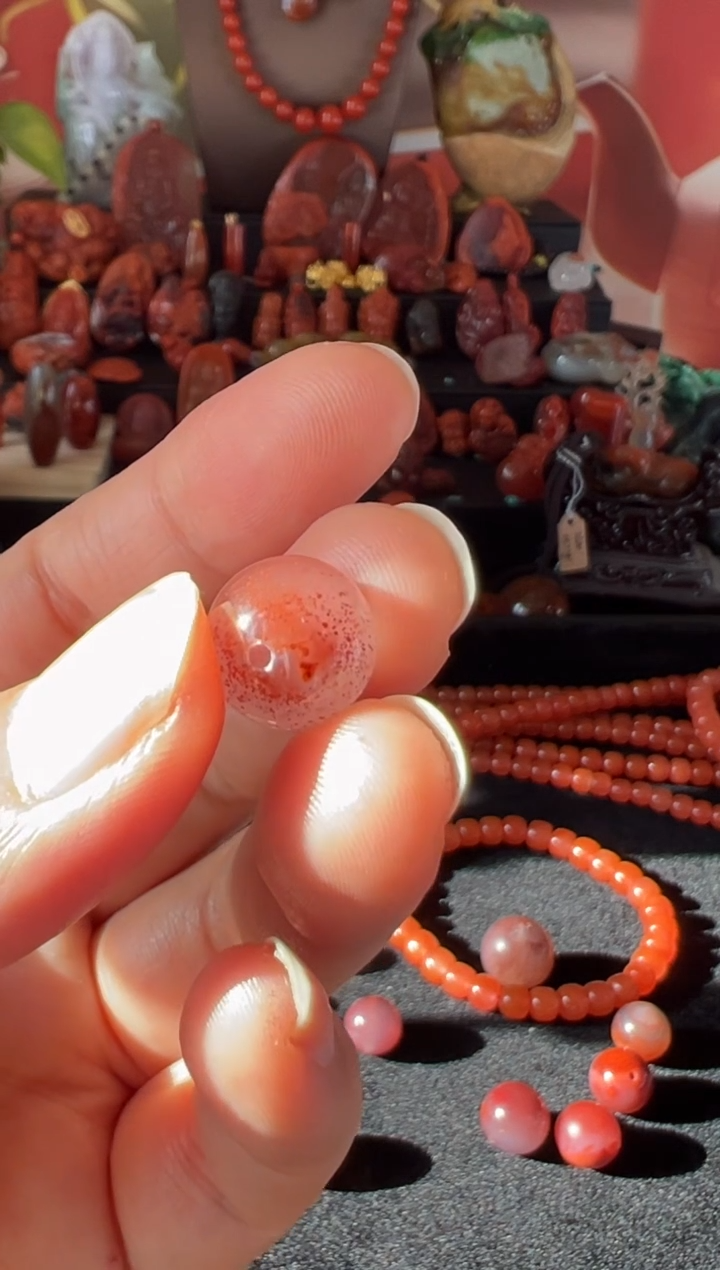 未镶嵌单珠南红玛瑙欧*单珠