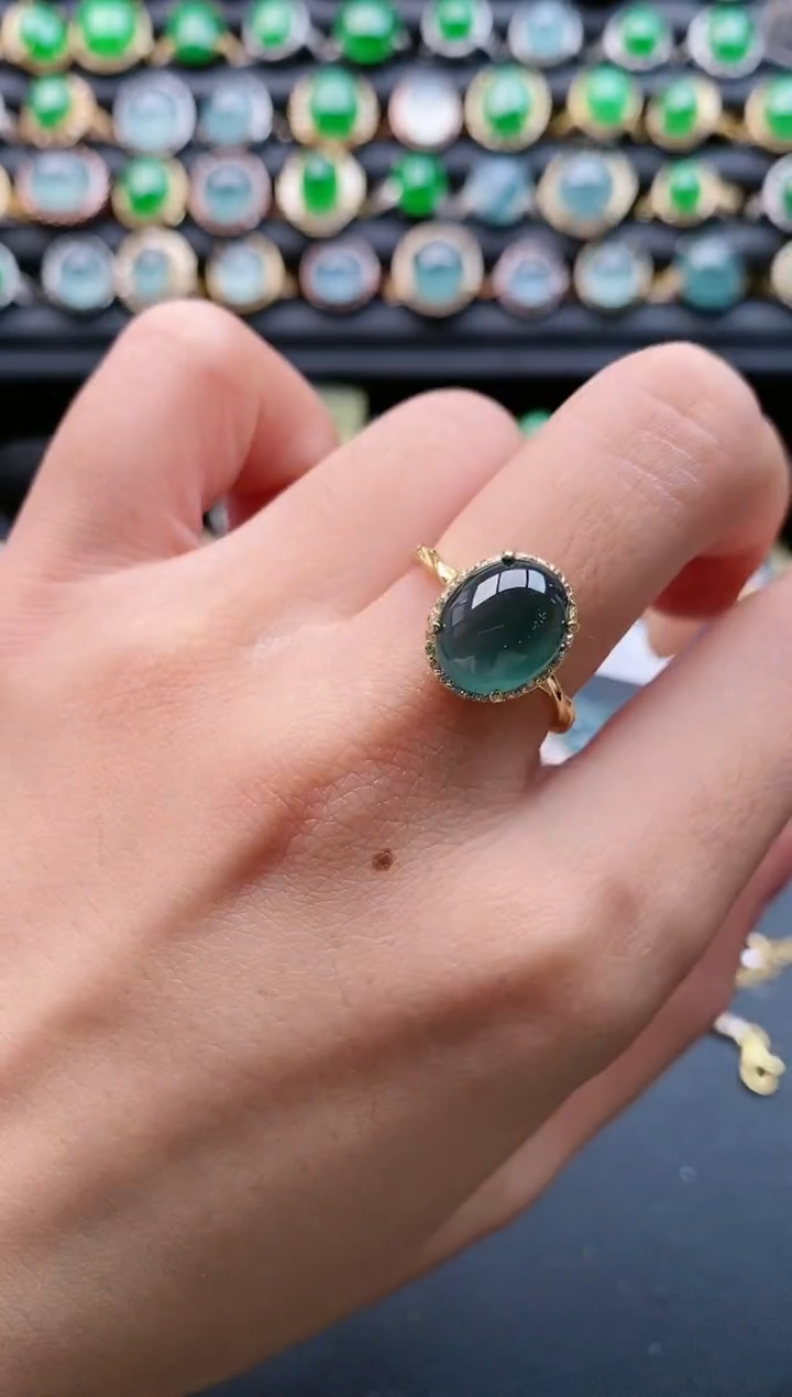 【闪购商品】翡翠戒指银S925镶嵌111111111