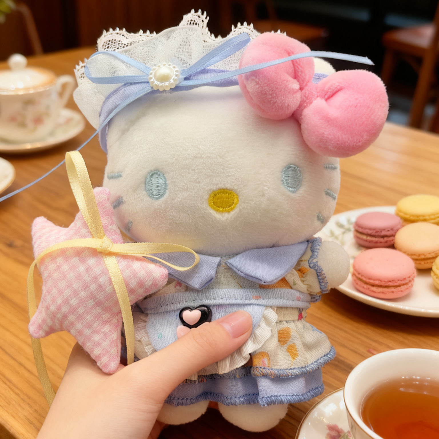 正版三丽鸥HelloKitty 蓝色女仆 DIY包包挂件可爱毛绒挂饰