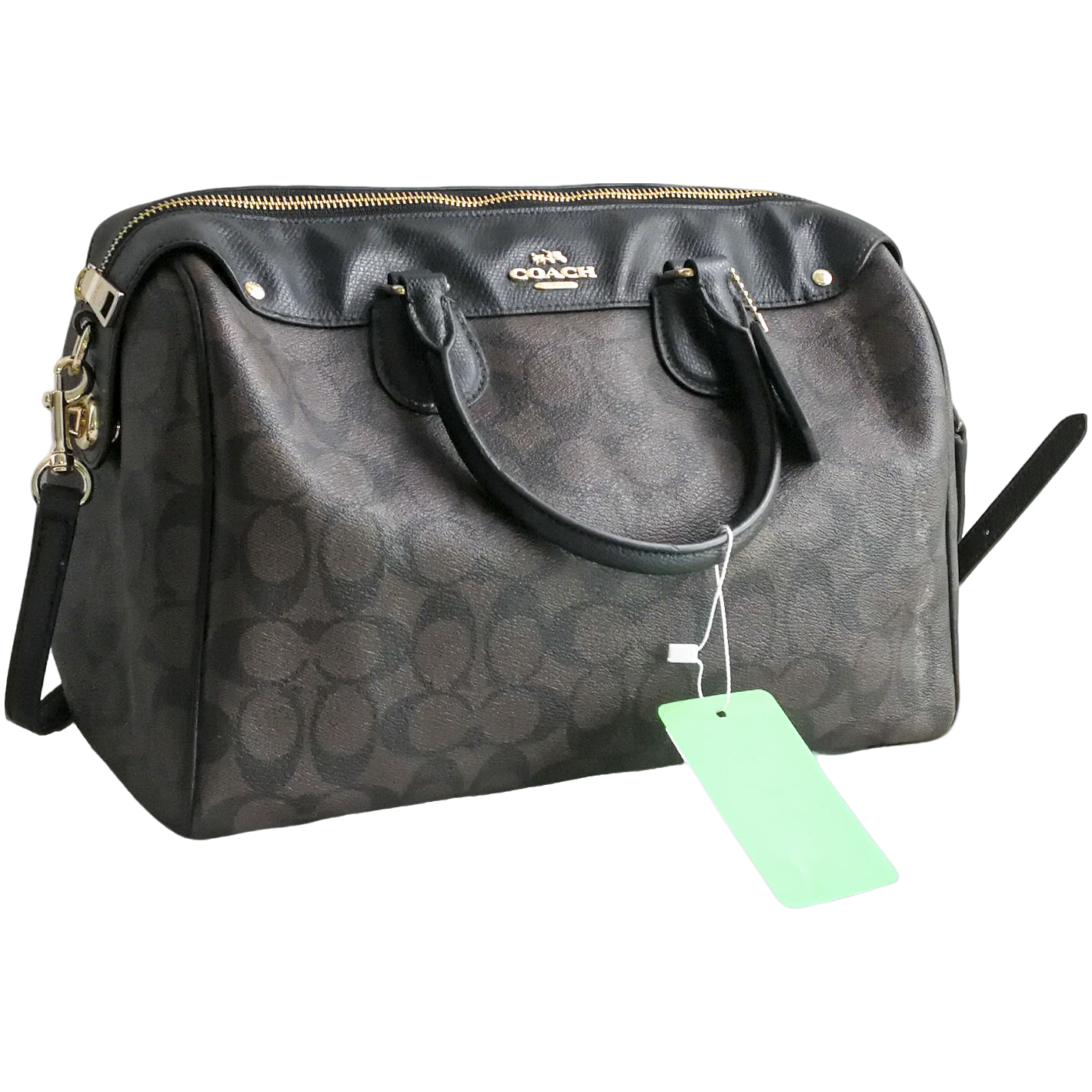 95新  Coach 棕老花大波士顿包 071502