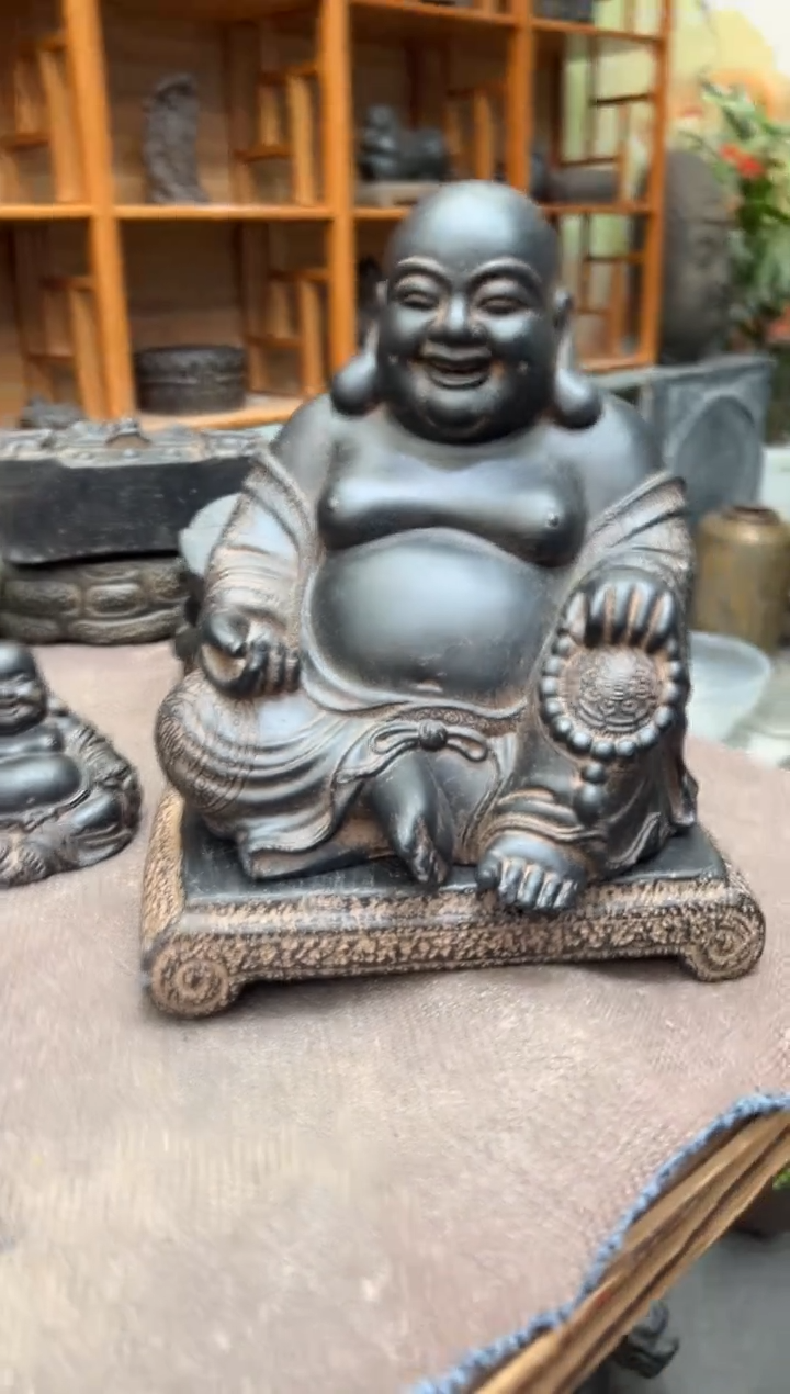 陶土【火山泥】大肚佛+小江枫底座