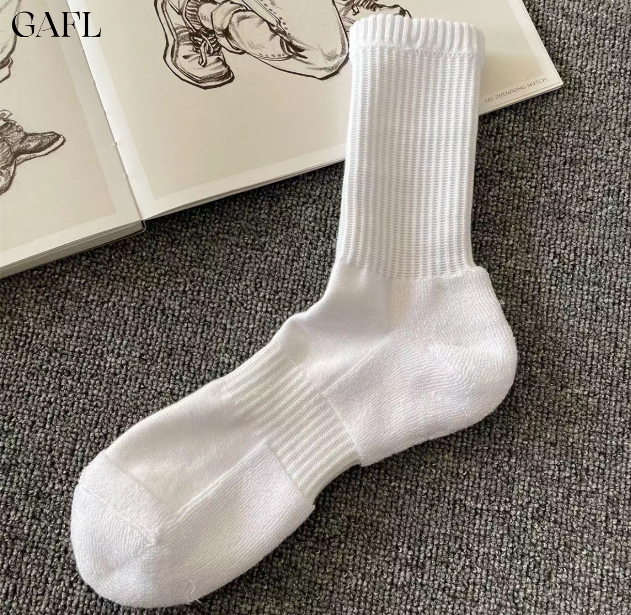 【GAFL】中高筒四季吸汗毛巾底袜子