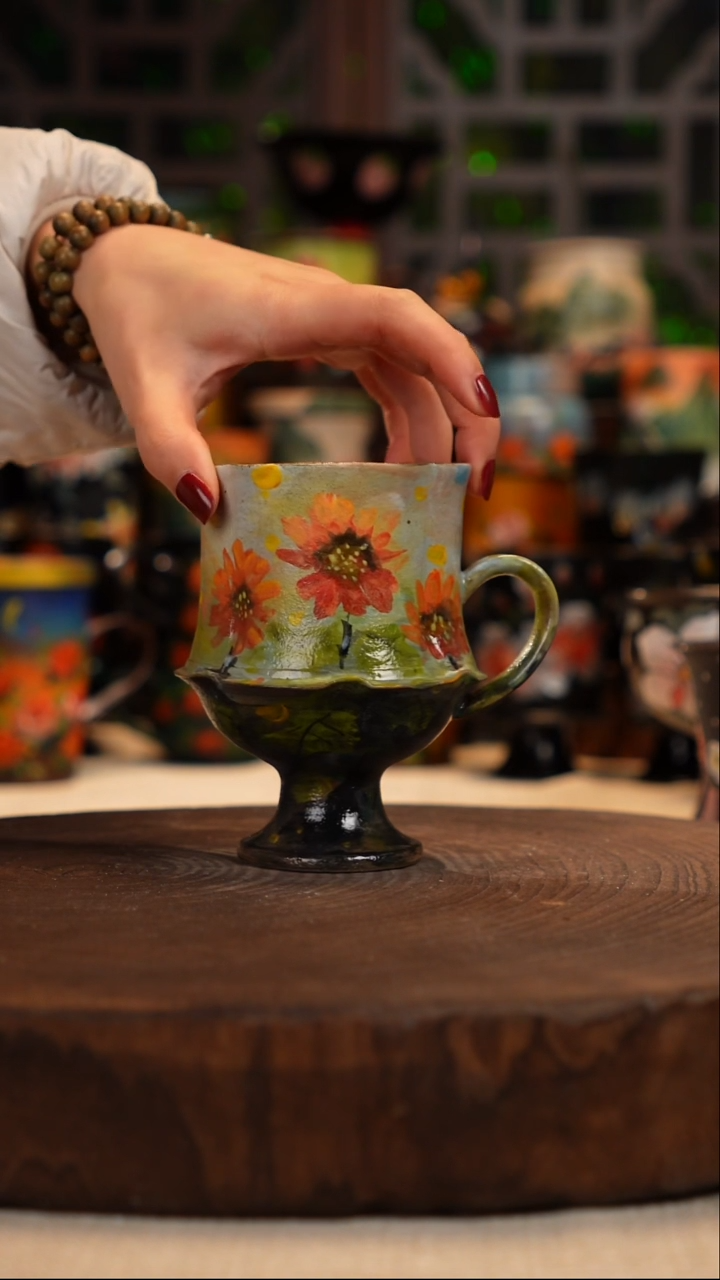 油画   釉下彩  杯子