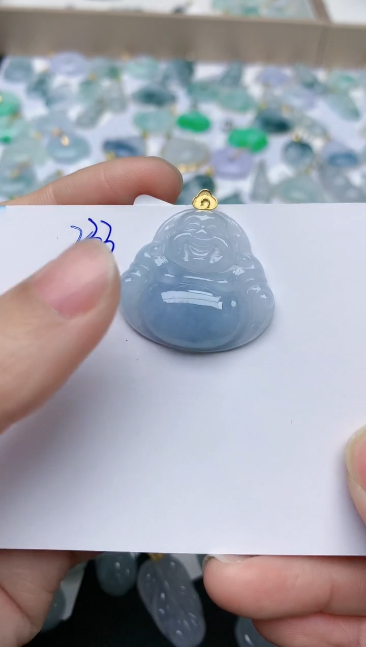 【闪购商品】翡翠颈饰18K金镶嵌天然翡翠A货    233