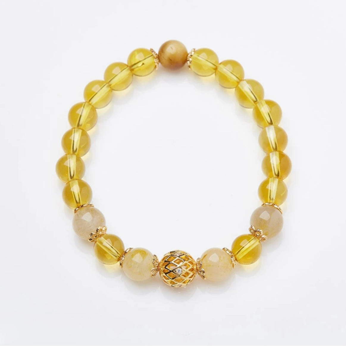 FXM/梓珊镂空微镶黄珠珠手链  ZR-C303