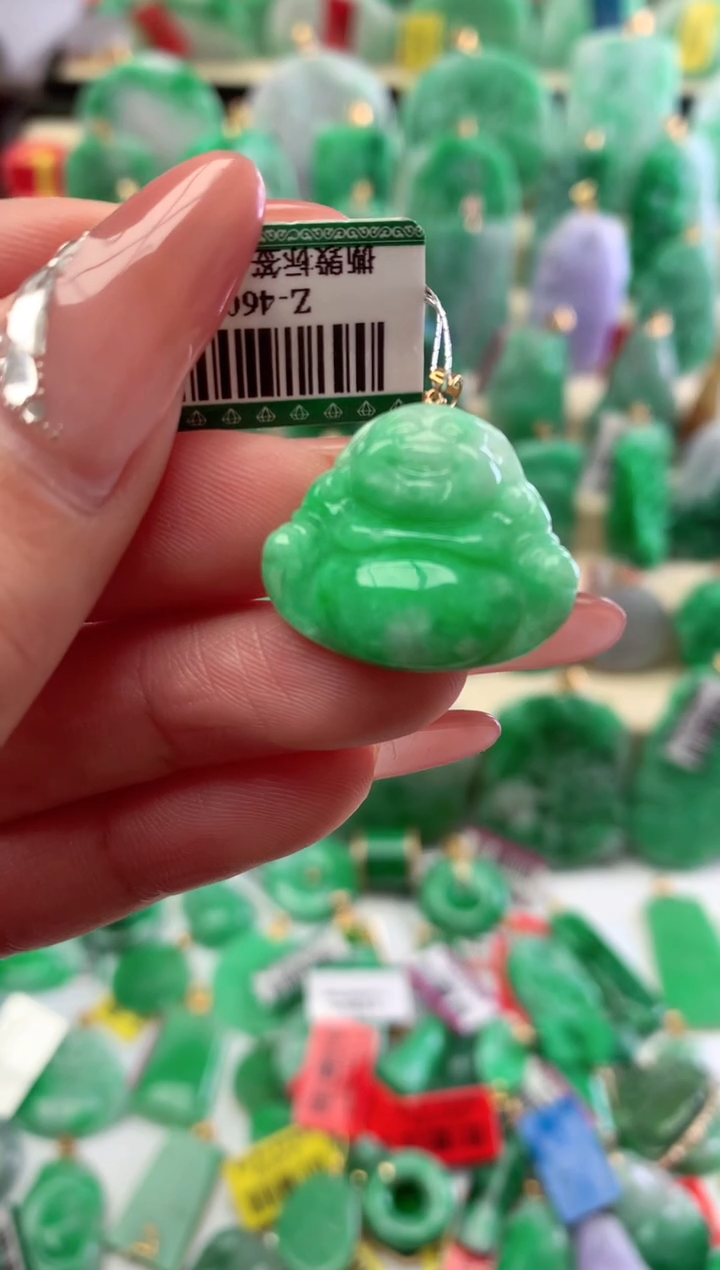 【闪购商品】翡翠吊坠(不含链)18K金镶嵌挂件