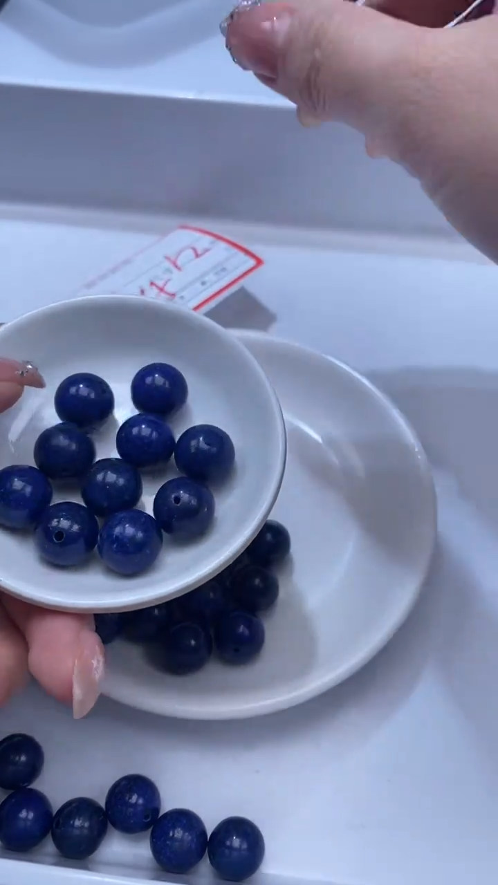 未镶嵌颈饰玛瑙/玉髓W1555 青金石12MM*10颗