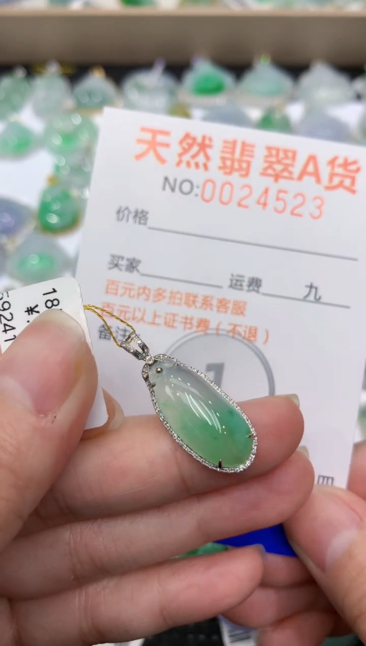【闪购商品】翡翠颈饰18K金镶嵌1111111111