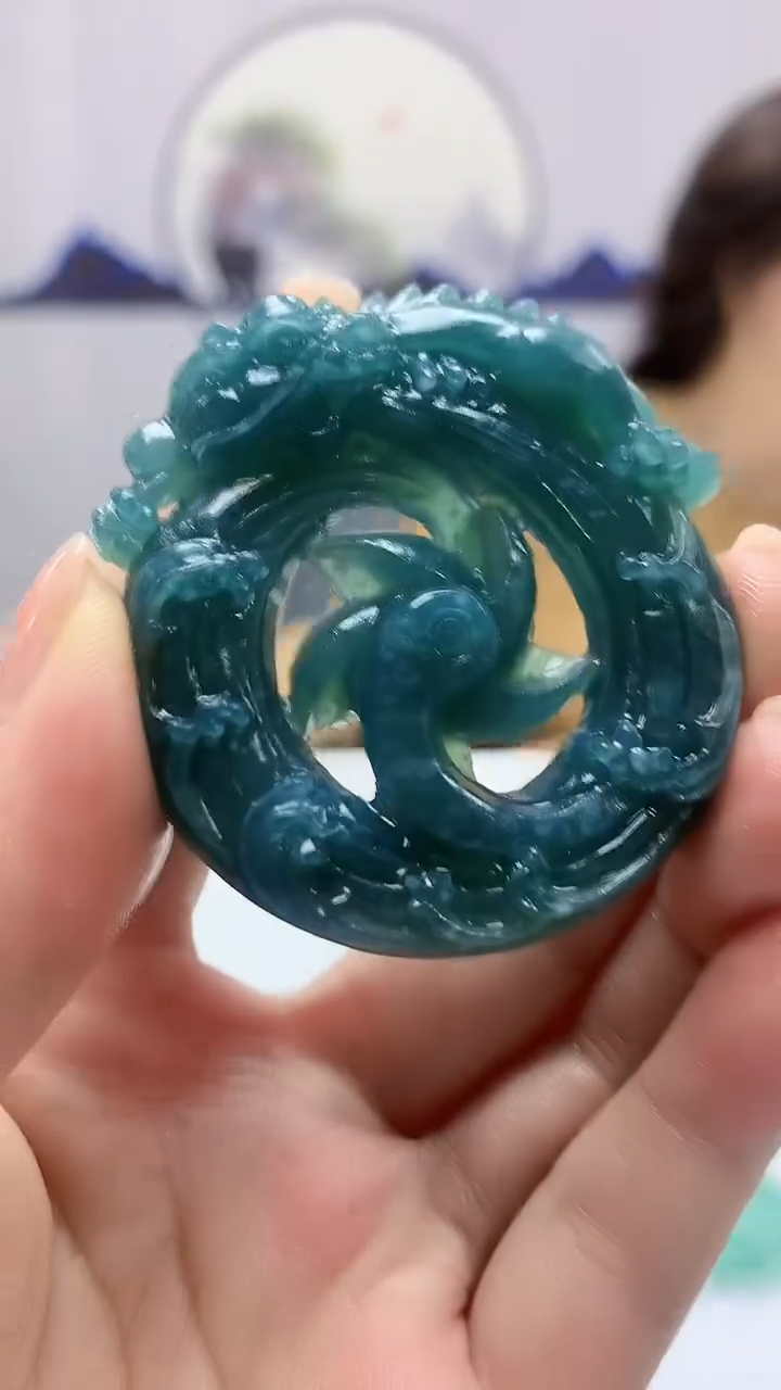 【闪购商品】定制翡翠未镶嵌4829ms-毛货挂件61