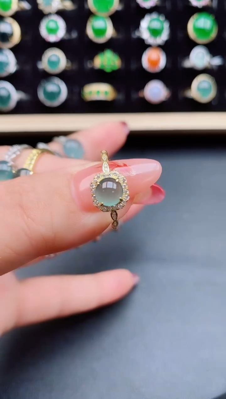 【闪购商品】翡翠戒指银S925镶嵌58505
