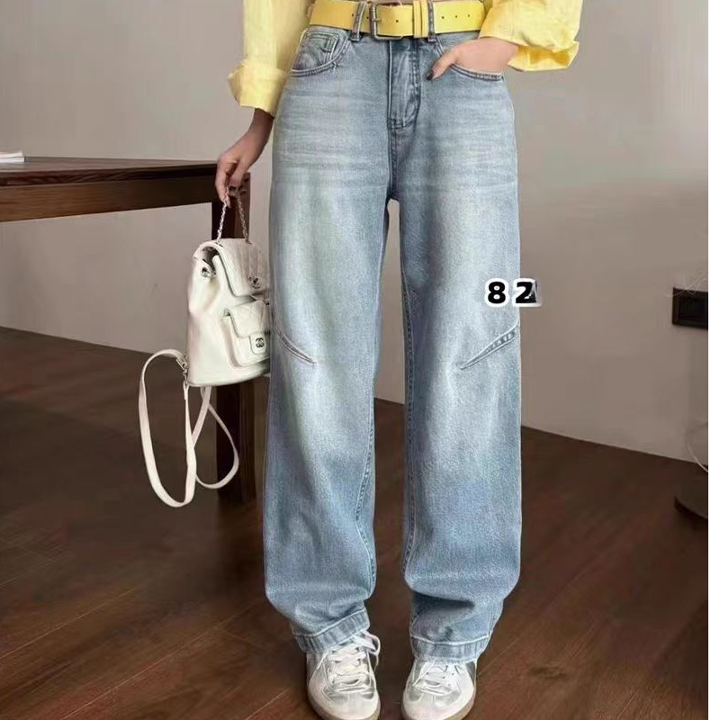 大码牛子裤拖地裤随身时尚百搭220斤宽松高腰水洗显瘦90090