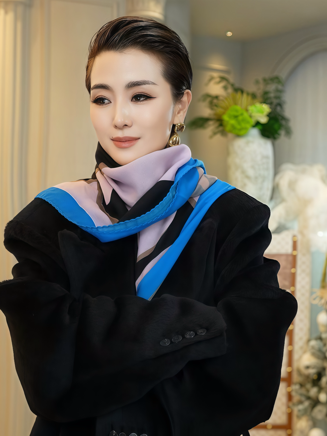 【顾文婷推荐】YOUWEI有尾 3D印手工流苏羊毛围巾 Y7125401